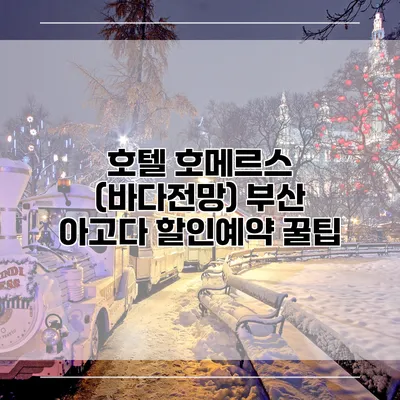 호텔 호메르스 (바다전망) 부산 아고다 할인예약 꿀팁