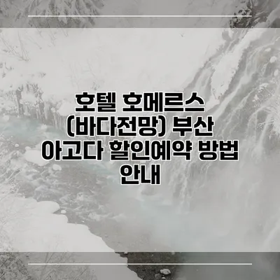 호텔 호메르스 (바다전망) 부산 아고다 할인예약 방법 안내