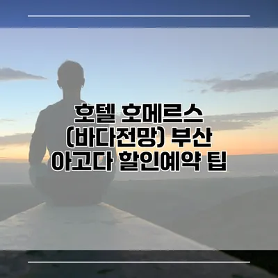 호텔 호메르스 (바다전망) 부산 아고다 할인예약 팁