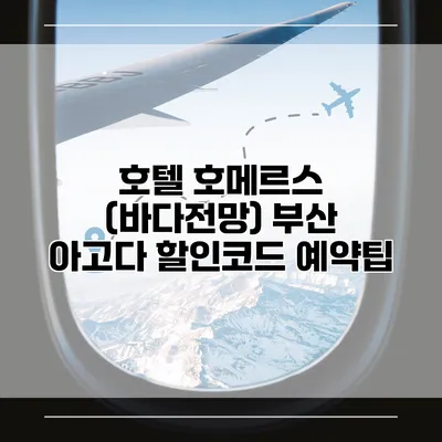 호텔 호메르스 (바다전망) 부산 아고다 할인코드 예약팁