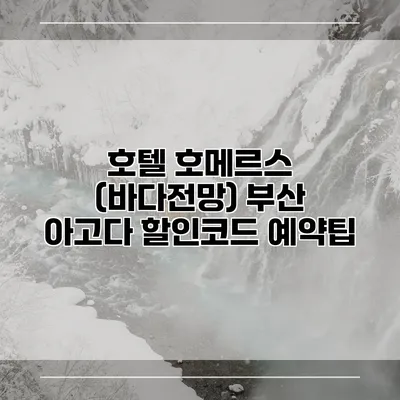 호텔 호메르스 (바다전망) 부산 아고다 할인코드 예약팁