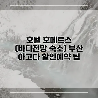 호텔 호메르스 (바다전망 숙소) 부산 아고다 할인예약 팁