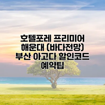 호텔포레 프리미어 해운대 (바다전망) 부산 아고다 할인코드 예약팁
