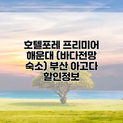 호텔포레 프리미어 해운대 (바다전망 숙소) 부산 아고다 할인정보